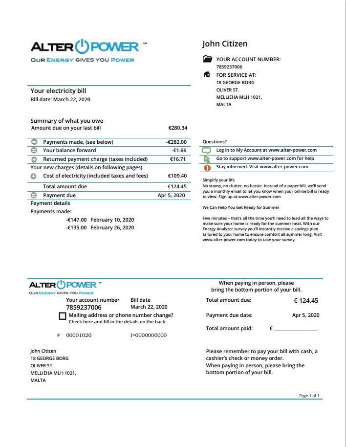  Minol USA business utility bill 